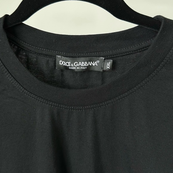 DOLCE & GABBANA Luxury Casual Black Short Sleeve Shirt Bee Embroidered- XXL - Picture 6 of 11